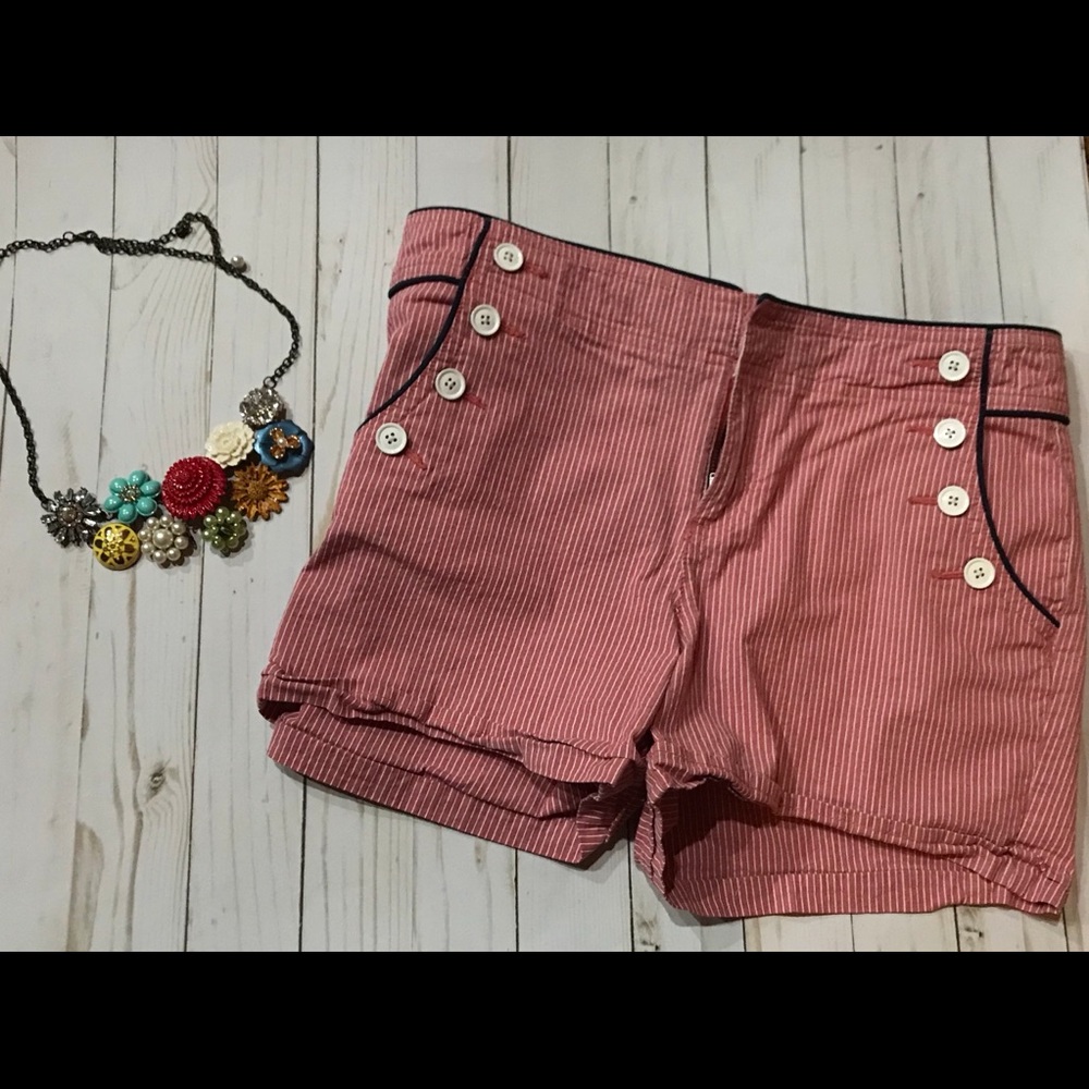 Red and white shorts